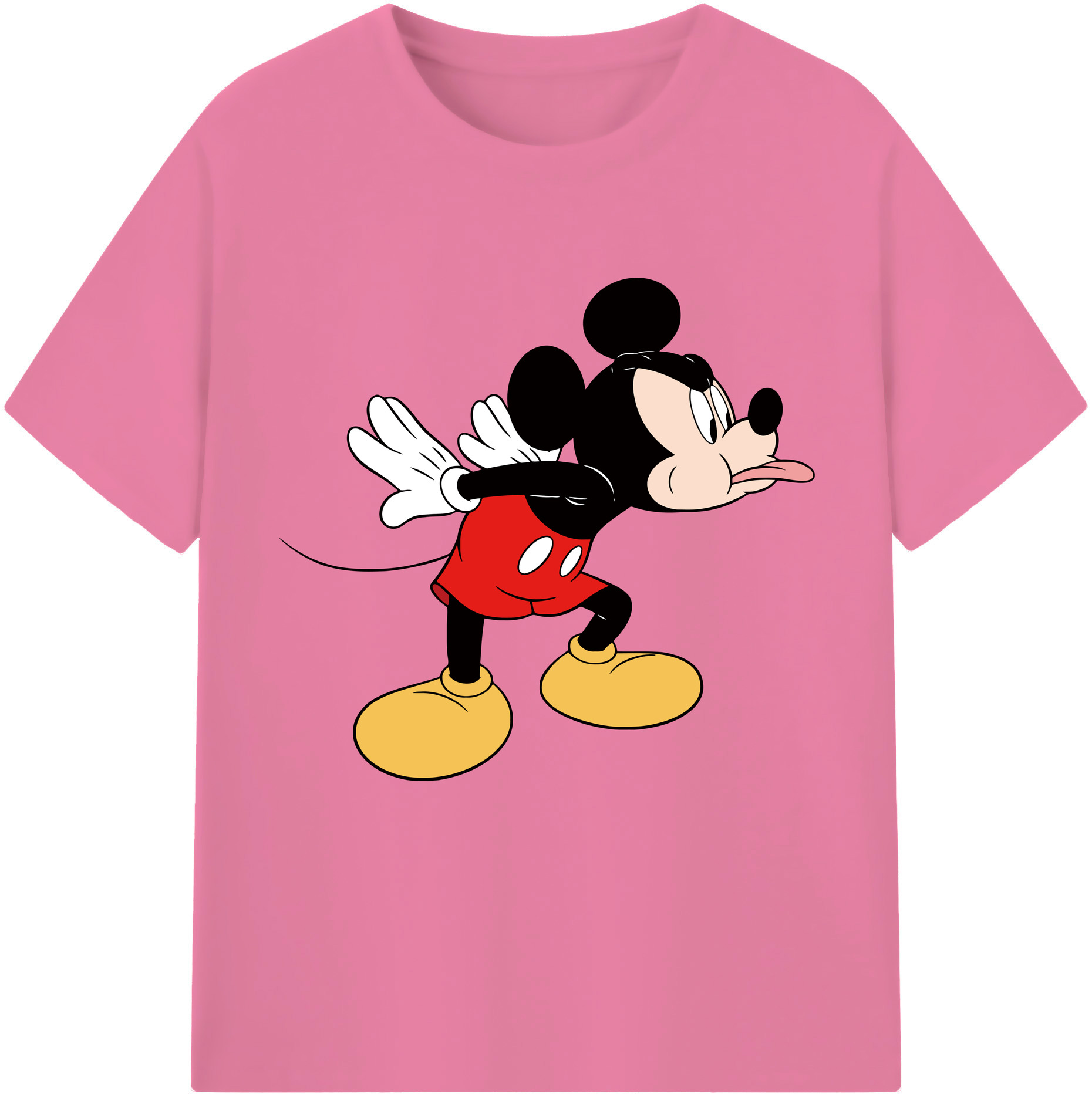 （画像用） ミッキーマウス Mickey Mouse 綿100％半袖Tシャツ（フロントプリント）